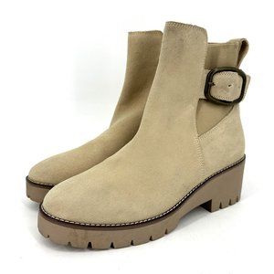 Blondo Dahlia Waterproof Suede Lug Sole Chunky Ankle Boots Tan Size 8.5