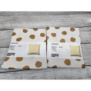 2-Ikea SKAGGORT Pillow Covers gold metallic dots Zipper closure 20 x 20