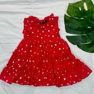 CYNTHIA ROWLEY• Kids Toddler Baby Girls Red Ruffle Star Tiered Dress NWT