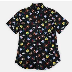 NWT Disney Parks Magic Kingdom Icons Our Universe Button Up Men's Shirt SMALL