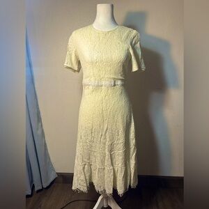 Cottage core Lacey pastel yellow Bohme woman’s size s dress