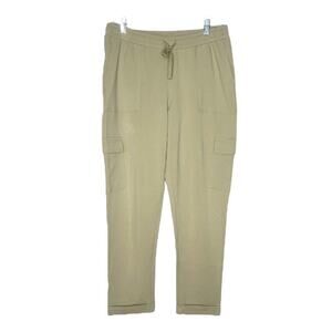 J Jill Pants Women Small Tan Crop Pants Cargo Pockets Cuffed Hems Neutral Casual