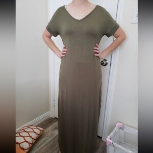 Olive green maxi dress