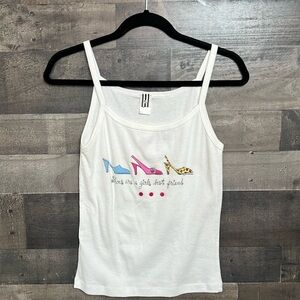 New Cute White “Shoes Are A Girls Best Friend” Teeology Tank Top