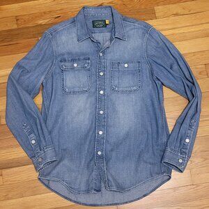 Polo Ralph Lauren Denim Work Button Longsleeve Shirt Medium M Excellent Blue