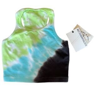 Electric & Rose Tie Dye XS Bella Cropped Tank Top