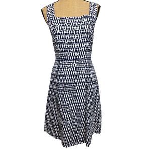 New York & Co Sundress Navy White Eyelet Cocktail Sleeveless Short Size 4 S