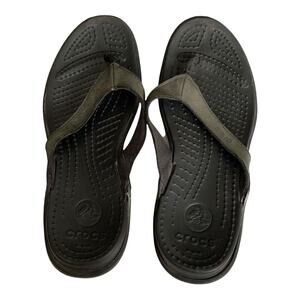 3/$20 CROCS men's black classic waterproof comfort flip flop foam sandals SZ 8