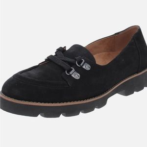 Vionic Black Teagan Tie-up Loafer Flats, Size 11