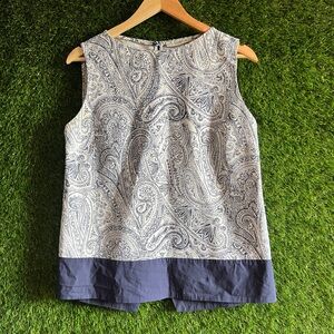 Etro Paisley Silk Linen Blend Sleeveless Top Made in Italy