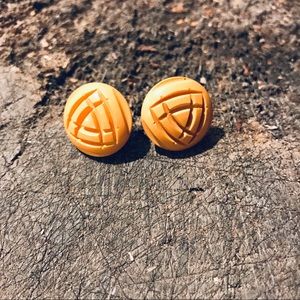 Bakelite butterscotch vintage earrings clip on