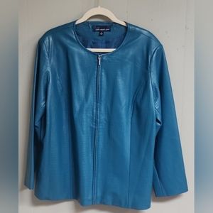 Susan Graver Style Womans Blue Jacket Size 1X