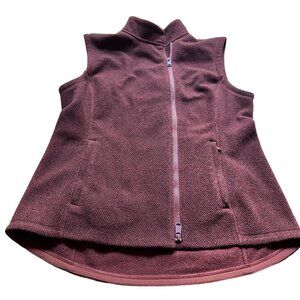 Athleta Women's Size M Rust Red Stroll Fleece Moto Vest