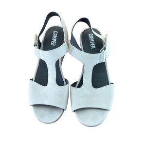 Camper Size 8 White Balloon Leather Adjustable Sandals