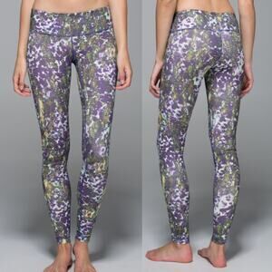 Lululemon Wunder Under Pant 4 Luxtreme Floral Sport Backdrop Iris Active Yoga