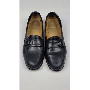 Cole Haan Grand Os Pinch Black Leather Buckle Loafers Hand Sewn Men's‎ Size 12 M