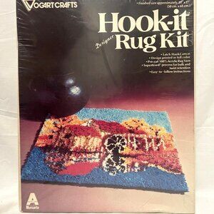 Vogart Crafts Hook It Rug Kit Water Mill Vintage Retro Latch Hook New Sealed