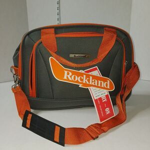 Rockland Luggage Carry On Bag Grey With Orange Accents NWT 14x5.5x11.5"