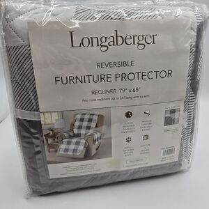 Longaberger Reversable Furniture Recliner Protector Gray Plaid New in package