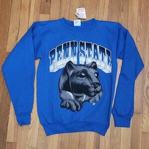 Penn State Vintage Pullover Sweater Royal Blue Medium Made In USA / NOS Mascot