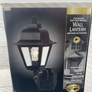 Hampton Bay 647-792 Motion Activated Outdoor Die-Cast Metal Wall Lantern