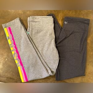 Justice Leggings 2 Pair Girls sz Large 12-14 Gray and Charcoal Athleisure