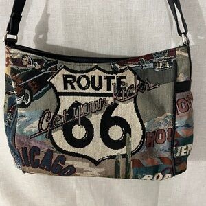 Vintage Route 66 SAS Tapestry Purse, Strap, Southwestern Messenger MADE IN USA