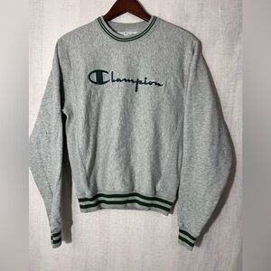 💚 VTG Champion Spellout Embroidered Crewneck Sweatshirt REVERSE WEAVE Size S