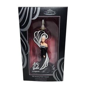 Hallmark Keepsake 45th Anniversary Barbie Ornament 2004 W/ Lighted Display Stand