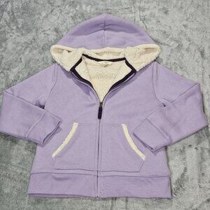 Lands End Sherpa Lined Sweatshirt Hoodie Size 6X/7 Lilac Purple NWOT