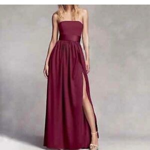 Wine Vera Wang White Label bridesmaid strapless dress with pockets