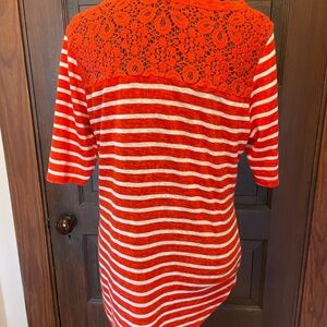 2/$30 Lace back boat neck tee shirt