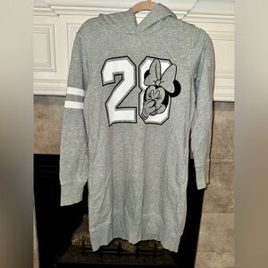 UNIQLO Disney Women's Sweatshirt Dress Hoodie Minnie Mouse Gray Size Large