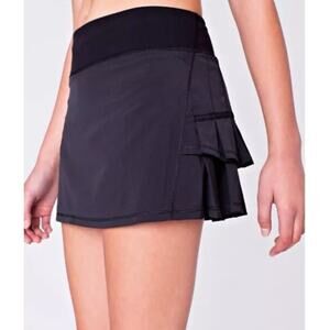 Ivivva Girl's Set The Pace Tennis Skort Skirt 10 Black Activewear Preppy