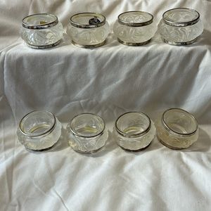 William Adams Leaded Glass Napkin Rings-Set of 8