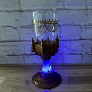 Disney Parks BE OUR GUEST Light Up Goblet Beauty Beast Cup Chalice Gold Castle