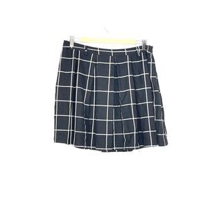 Hot Topic Size XL Gothic Grunge Black White Plaid Pleat Mini Skirt