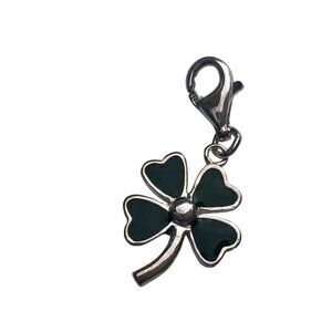 LILLIAN Vernon Sterling Silver Charm Shamrock Clover Enamel Green 925 New