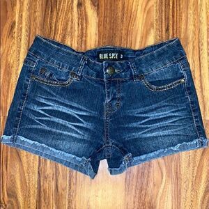 Blue Spice Distressed Denim Shorts