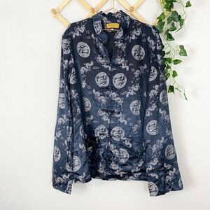 SHANGHAI | Dragon Print Silk Kimono C70