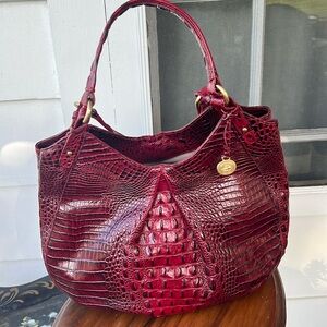 Gorgeous Brahmin Anne Crimson Red Melbourne Registration Card & Dust Bag