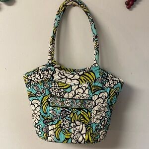 Vera Bradley Teal Blue and Black Color Shoulder bag/ Tote