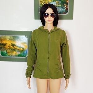 The North Face green hooded long sleeve sweatshirt