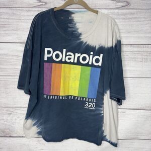 POLAROID 100% Cotton Rainbow logo Tie-Dye Short Sleeve T-shirt women's size 3XL