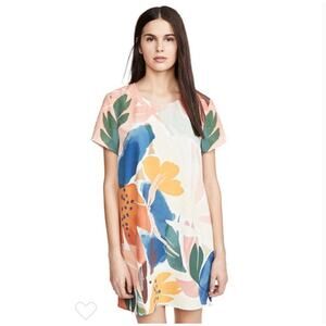 MinkPink Abstract Foliage Tee Dress Women's X-Small Casual Artsy