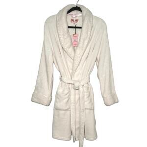 NWT Juicy Couture Women’s Plush Shawl Collar Robe Cream Size L/XL