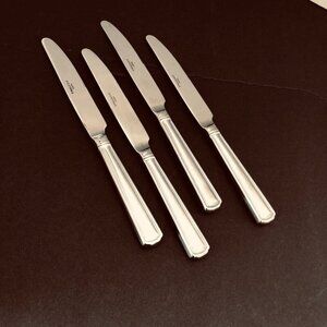 Wallace Parker House Dinner Knives Set 4 Stainless Steel Square Edge NIce