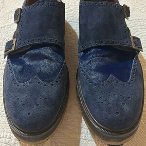 ETRO Men’s Blue Suede Shoes. Size Italy 46/US 13