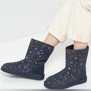 UGG Leather Zodiac Astrology Starry Classic Short Boots for Women (Purple 💜)