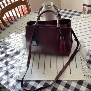 - INC Oliviya Medium Satchel Madera (Deep Red)